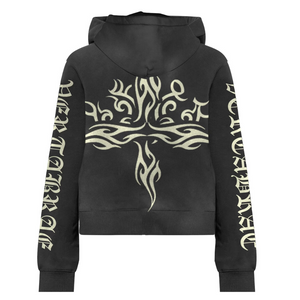 Vertabrae Tattoo Zip Up Hoodie