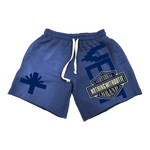 Blue Double Emblem Shorts